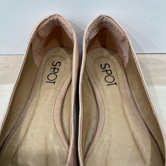 Spot Flats Made in Brazil Women's 6 Tan Bejeweled Aqua Turquoise Tan - Picture 7 of 12